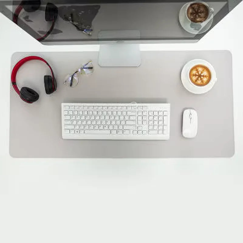 Double Sided PU Leather Mousepad Brown And Silver