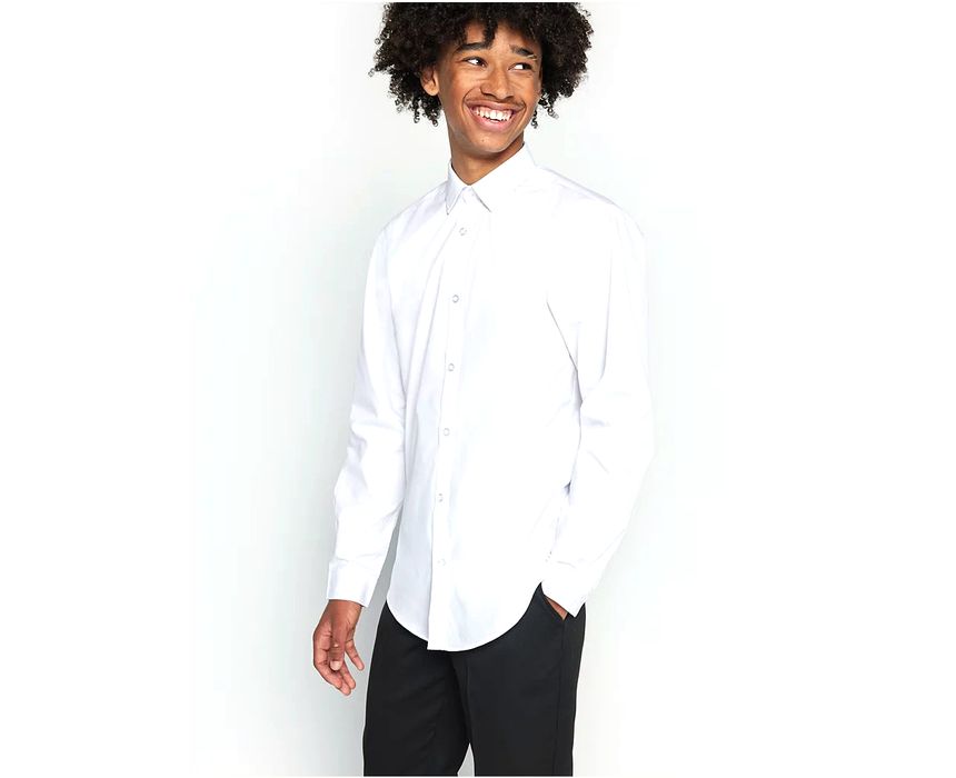 George Boys White Long Sleeve School Shirt