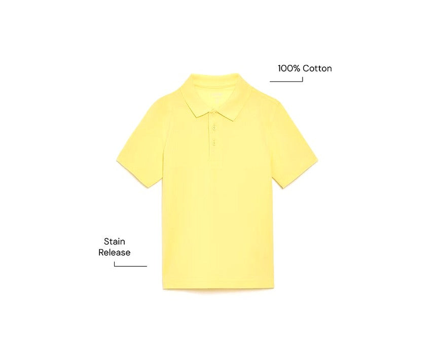 George Kids Yellow Regular Fit School Polo Shirt, Lasting Colour (8-9 Years)
