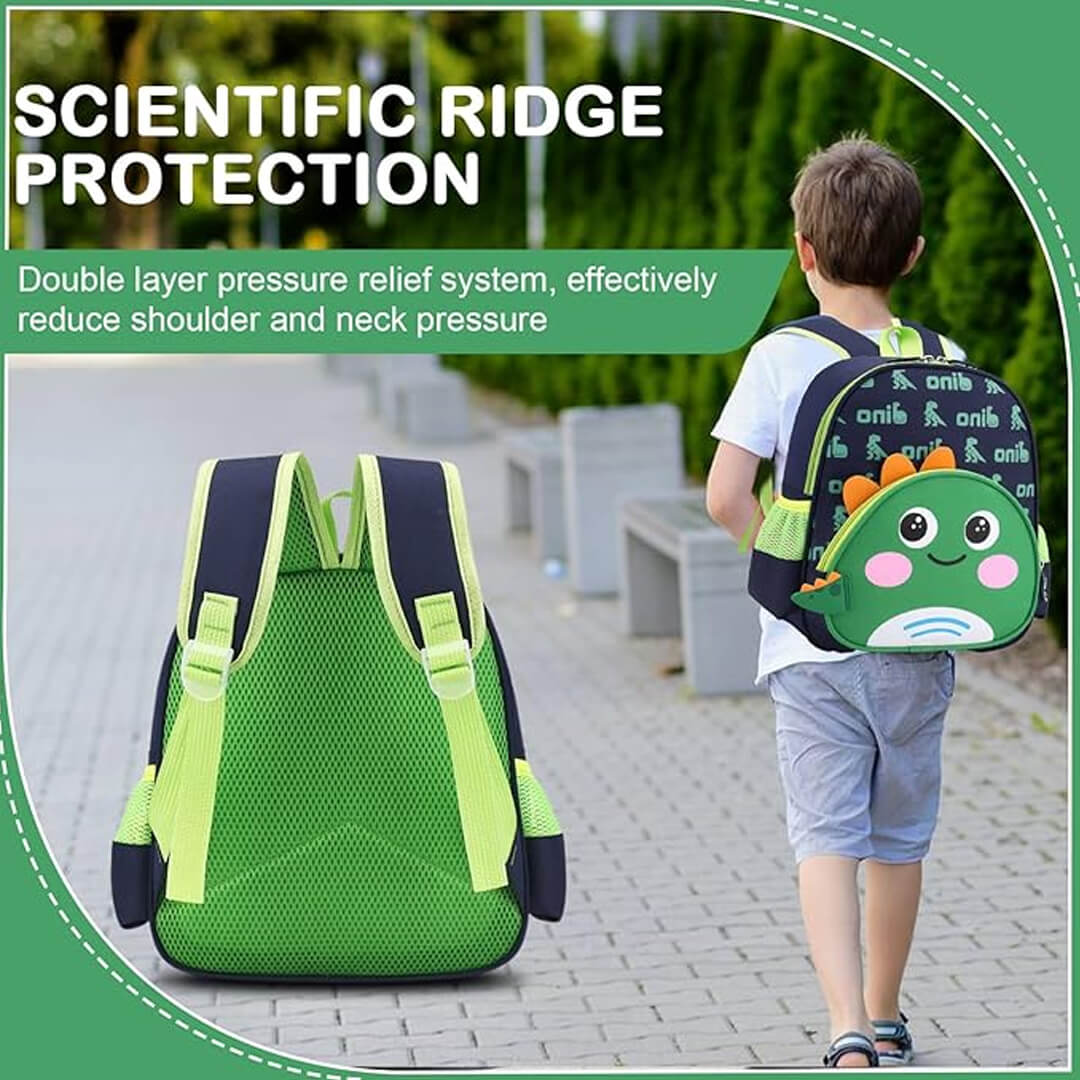 Kids Cute 3D Dino Backpack Preschool To KG2 26 x 31 cm