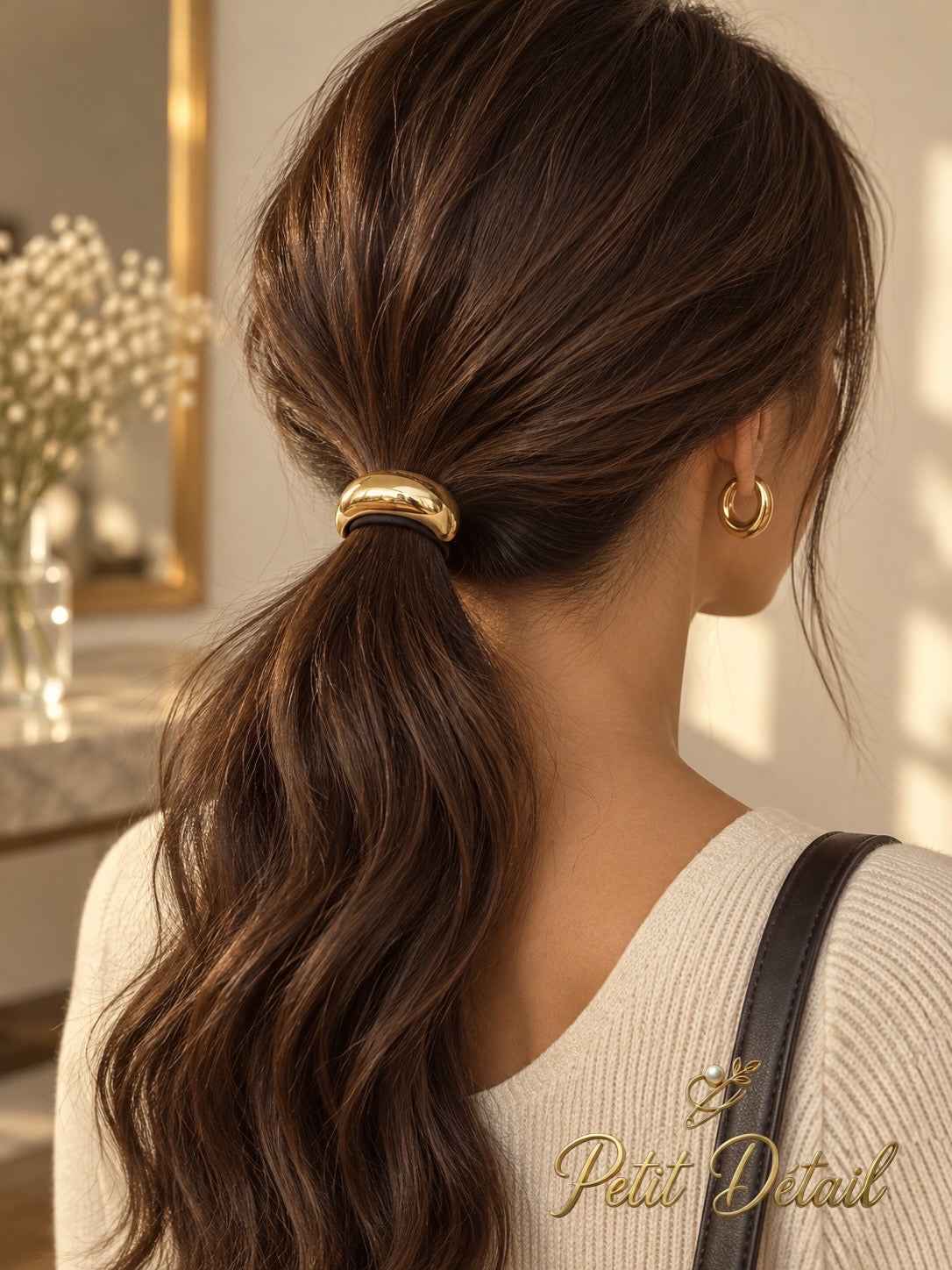 Smooth Domed Gold-Tone Hair Cuff Petit Détail Lebanon