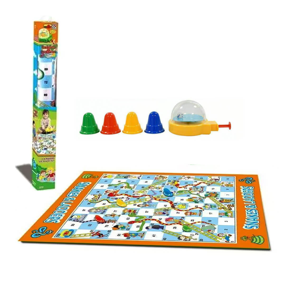 Foldable snakes & ladders mat, 2 to 4 players