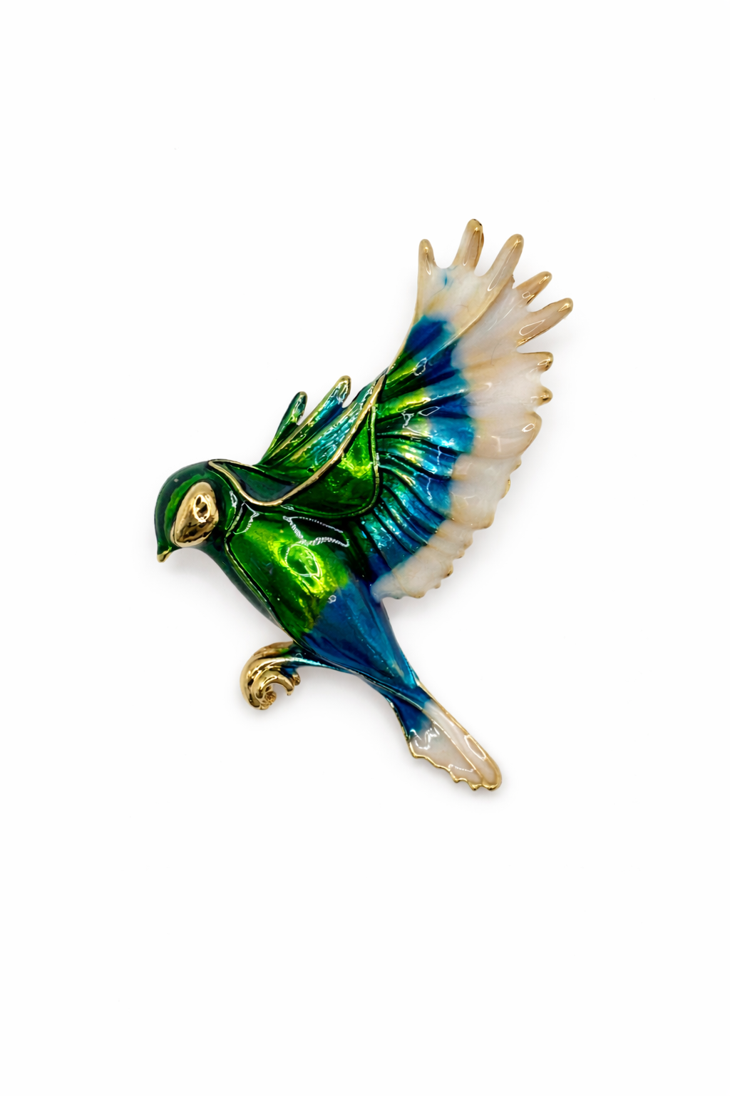 Soaring Swallow Brooch Green Petit Détail Lebanon