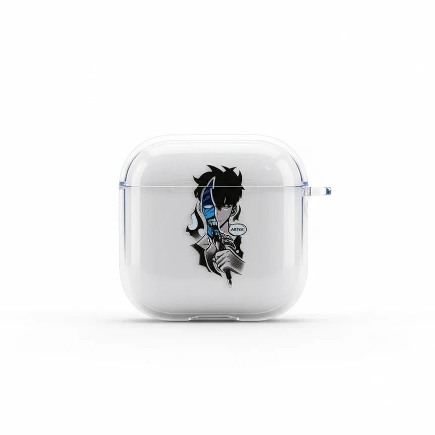 Clear case with a graphic design on a white background