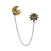 sun and moon chain on a white background