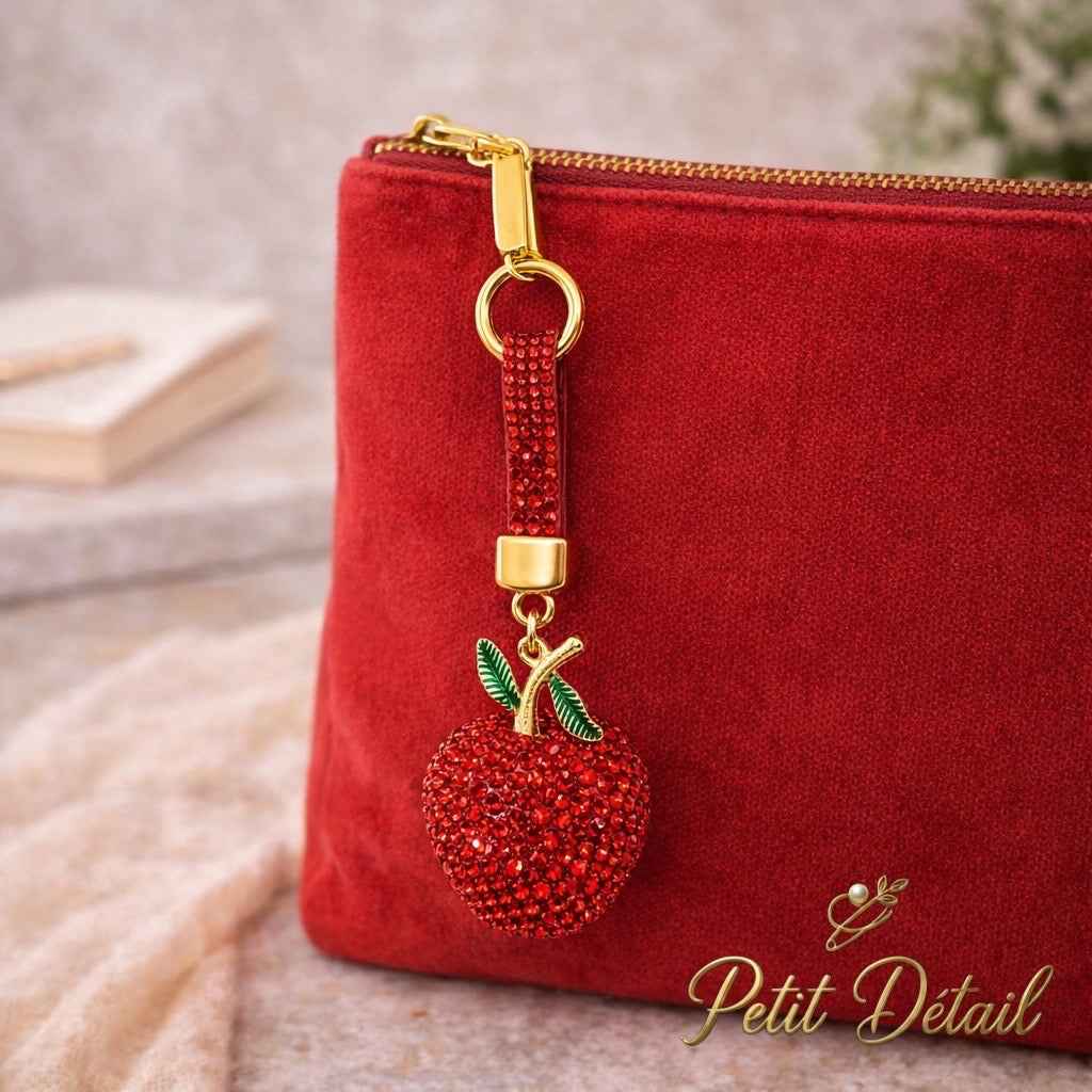 Sparkling Apple Charm Keychain Petit Détail Lebanon