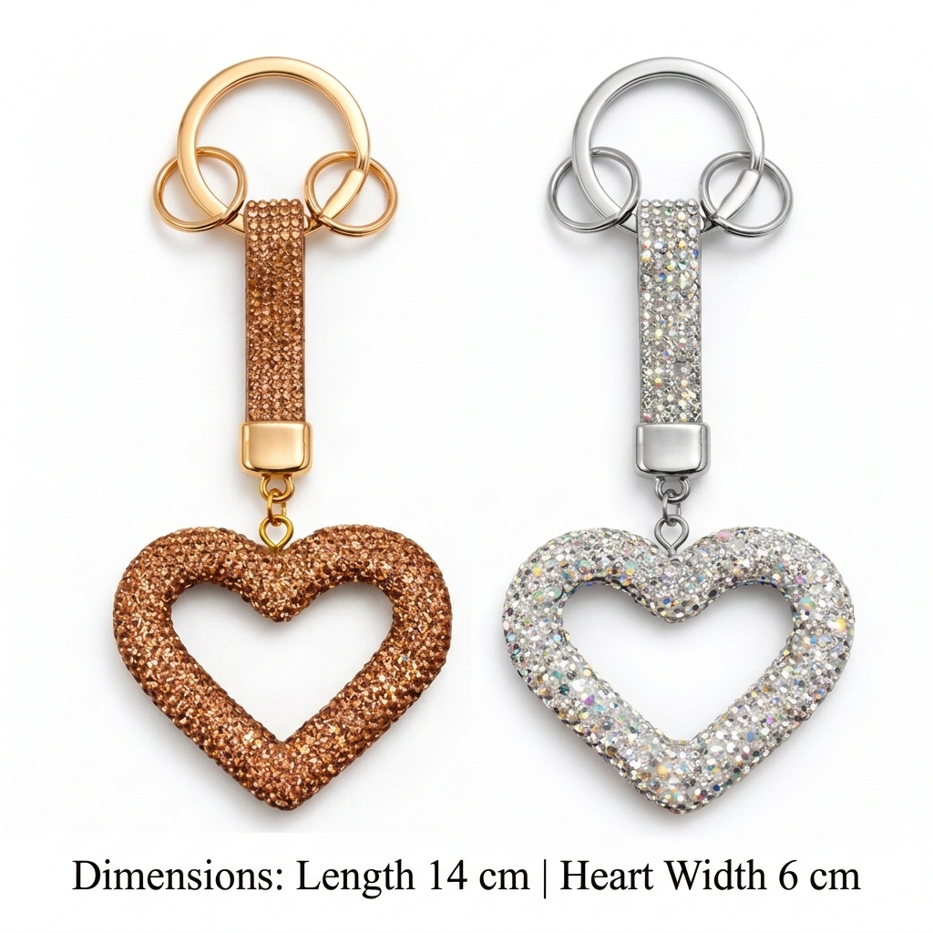 Sparkling Heart Charm Keychain (two colors) Petit Détail Lebanon