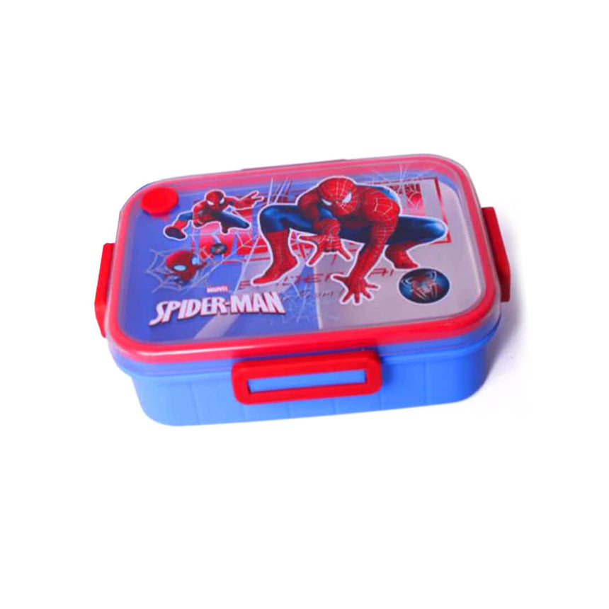 Blue and red Spider-Man lunch box with white divider
