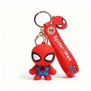 Spider-Man keychain with red strap on a white background