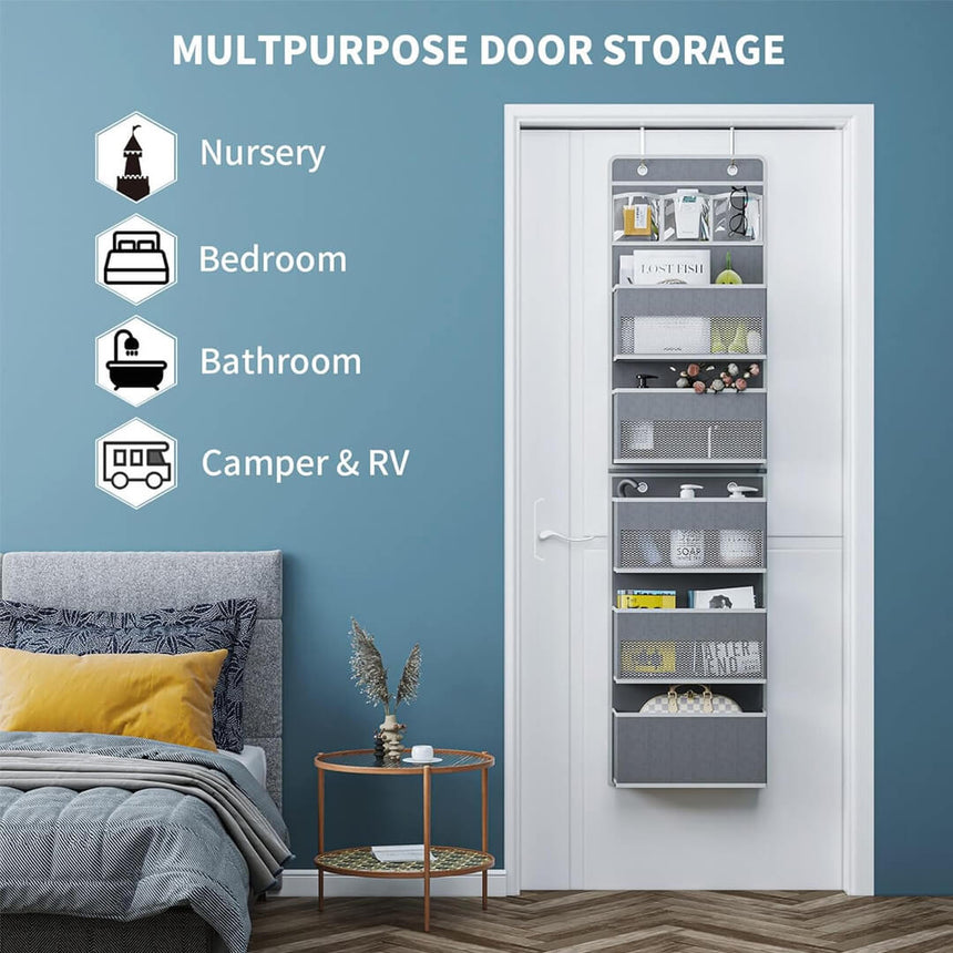 Multifunctional behind-door accessories storage organizer