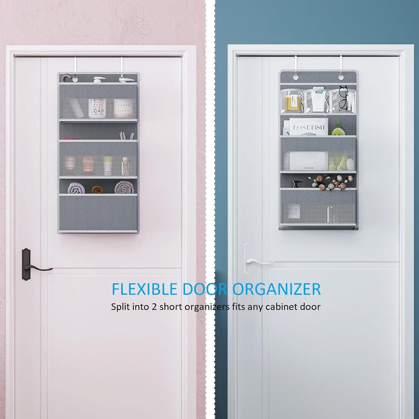flexible door organizer, split to 2 short organizers fits any cabinet door