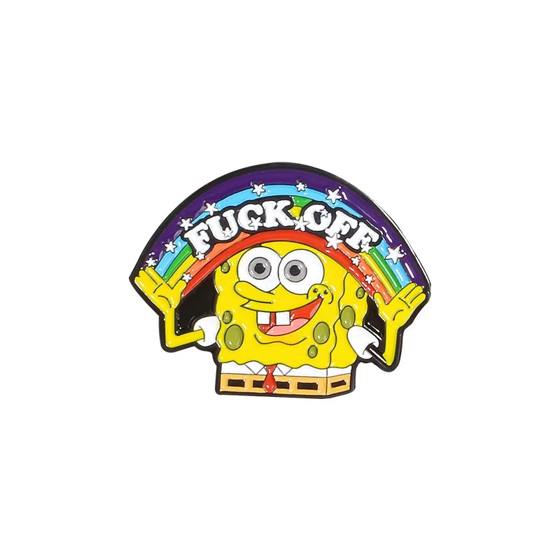 fuck off enamel pin spongebob