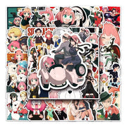 Collection of anime-style stickers featuring various characters on a white background.