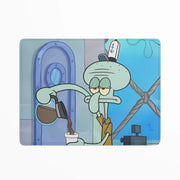 Cartoon character in a blue and gray underwater setting