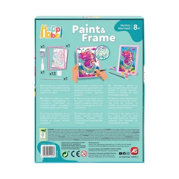 HappiHobbi Paint & Frame Paint By Numbers Mythical Mermaid by AS Art