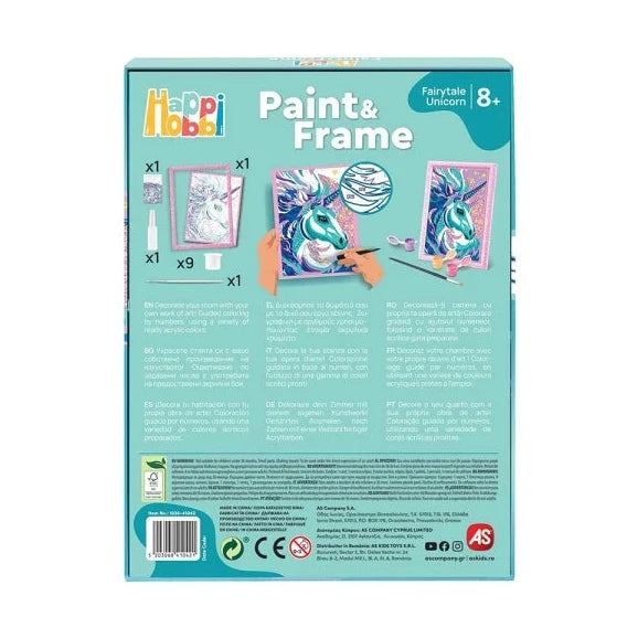 HAPPIHOBBI PAINT & FRAME PAINT BY NUMBERS FAIRYTALE UNICORN by NEW LAND