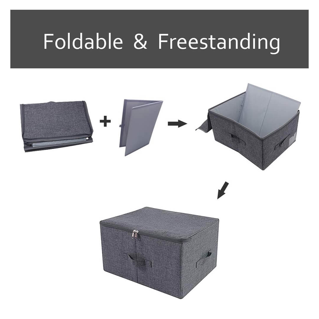 Collapsible grey organizer for shelves, cabinets, and closets