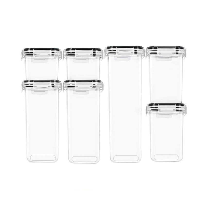 kitchen containers with silicone seals and four-lock lids