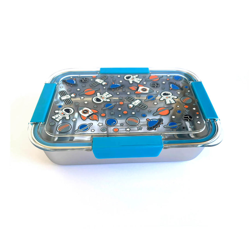 Stainless Steel 3-Compartment Lunch Box - Dino & Astronaut - BPA-Free
