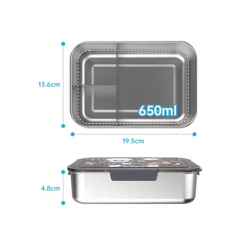 Stainless Steel 3-Compartment Lunch Box - Dino & Astronaut - BPA-Free