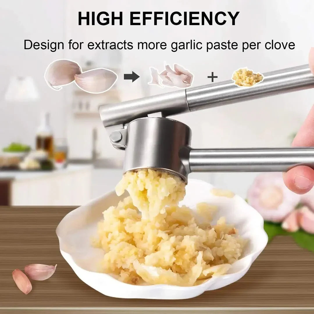 Garlic press and peeler kitchen tool set