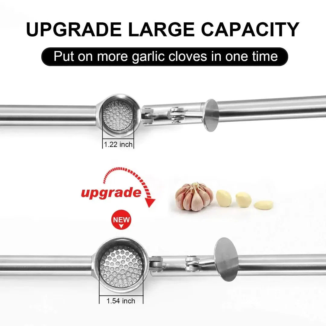 Kitchen garlic press for quick food prep