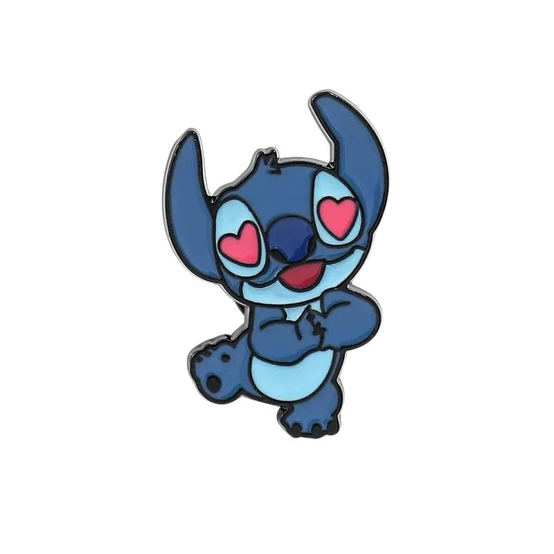 Blue cartoon character with heart eyes on a white background