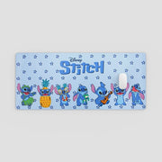 computer mouse on a mousepad with various cartoon characters on a blue background