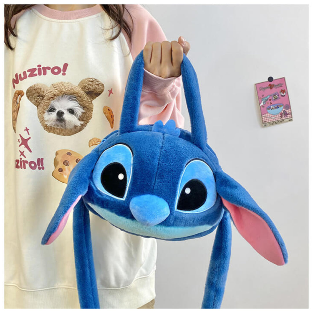 Blue Stitch and Pink Angel Plush Shoulder Bag