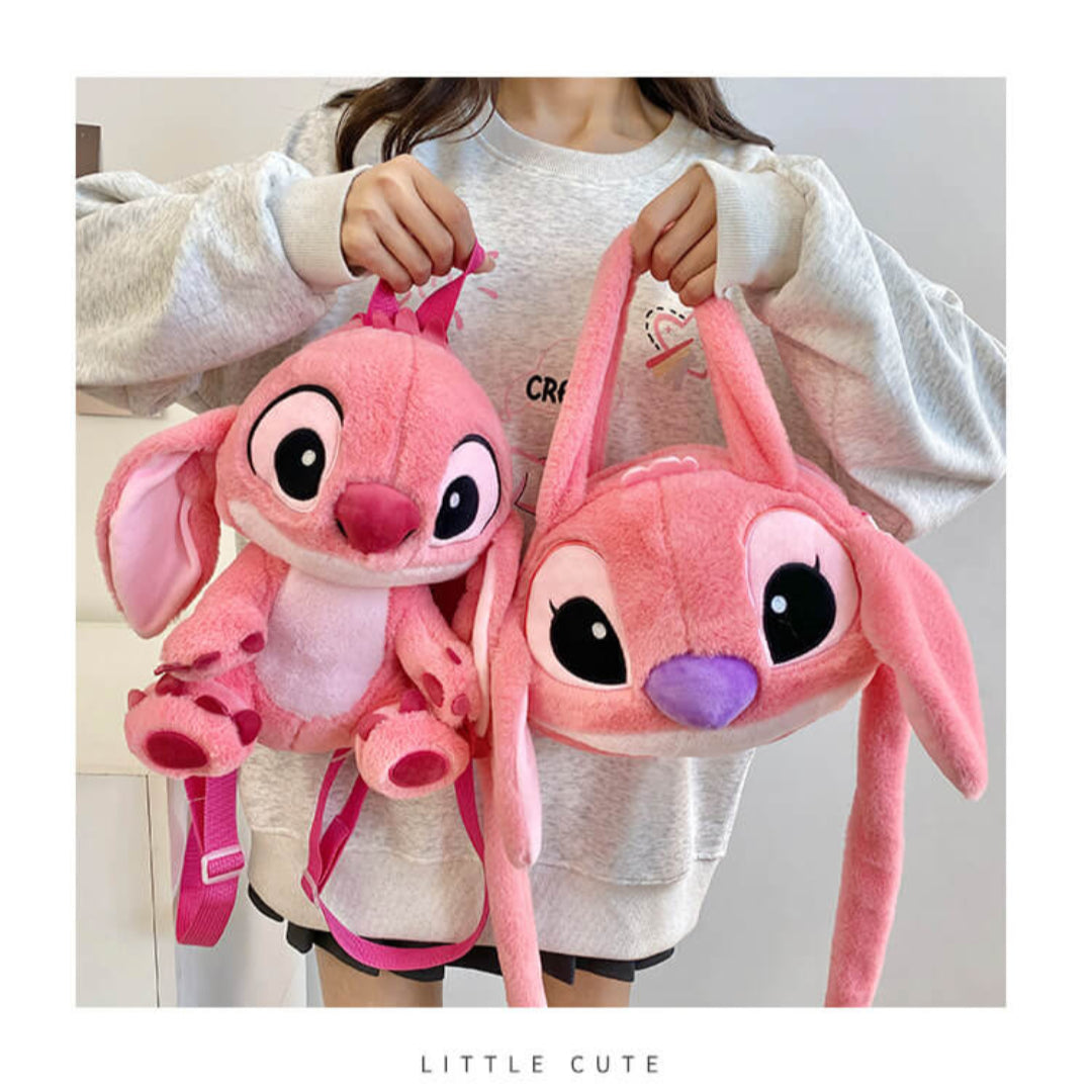 Cute Stitch & Angel Plush Backpack