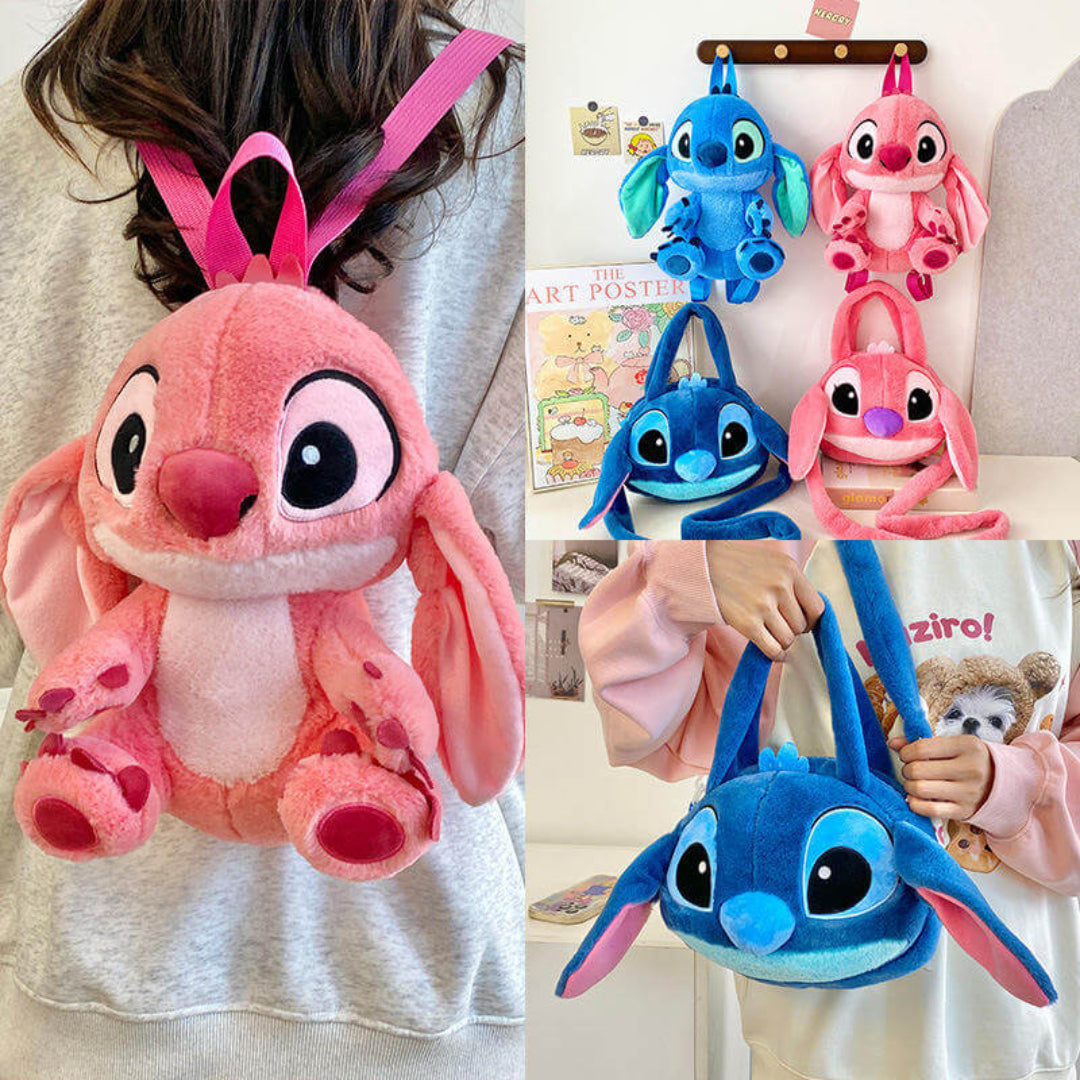 Cute Stitch & Angel Plush Backpack