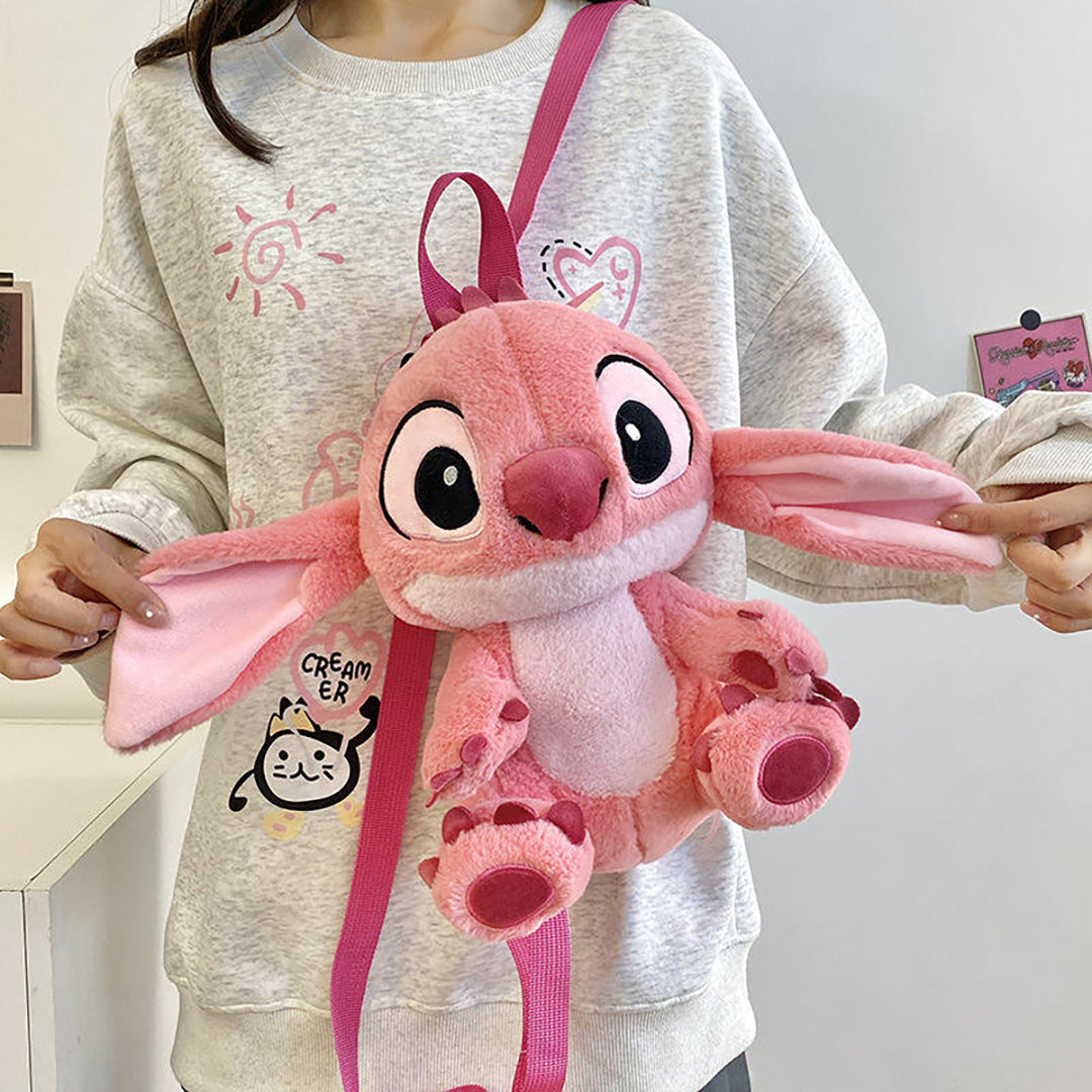 Cute Stitch & Angel Plush Backpack