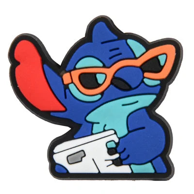Stitch Reading Magazine Croc Charm