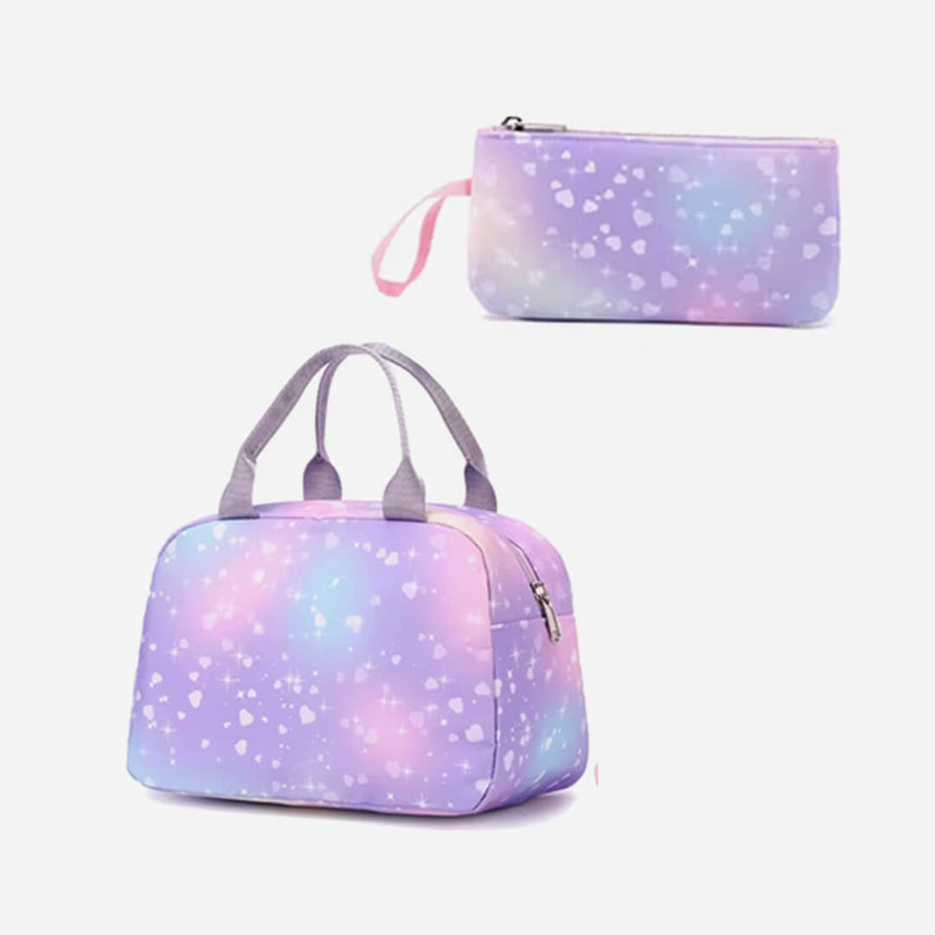 Stitch starry purple matching lunch bag and pencil case matching set