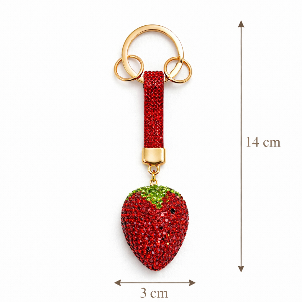 Strawberry Crystal Keychain Default Title Petit Détail Lebanon