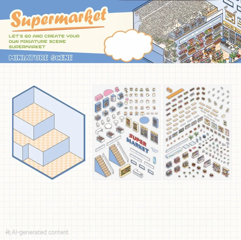 supermarket diy pet sticker set