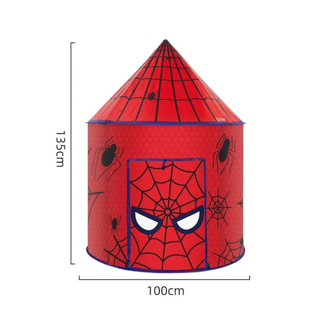 Portable superhero kids' tent with red action theme