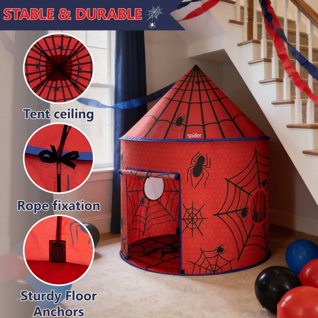 Portable foldable superhero tent for boys and girls