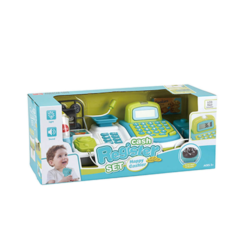 Interactive kids cashier toy with realistic features