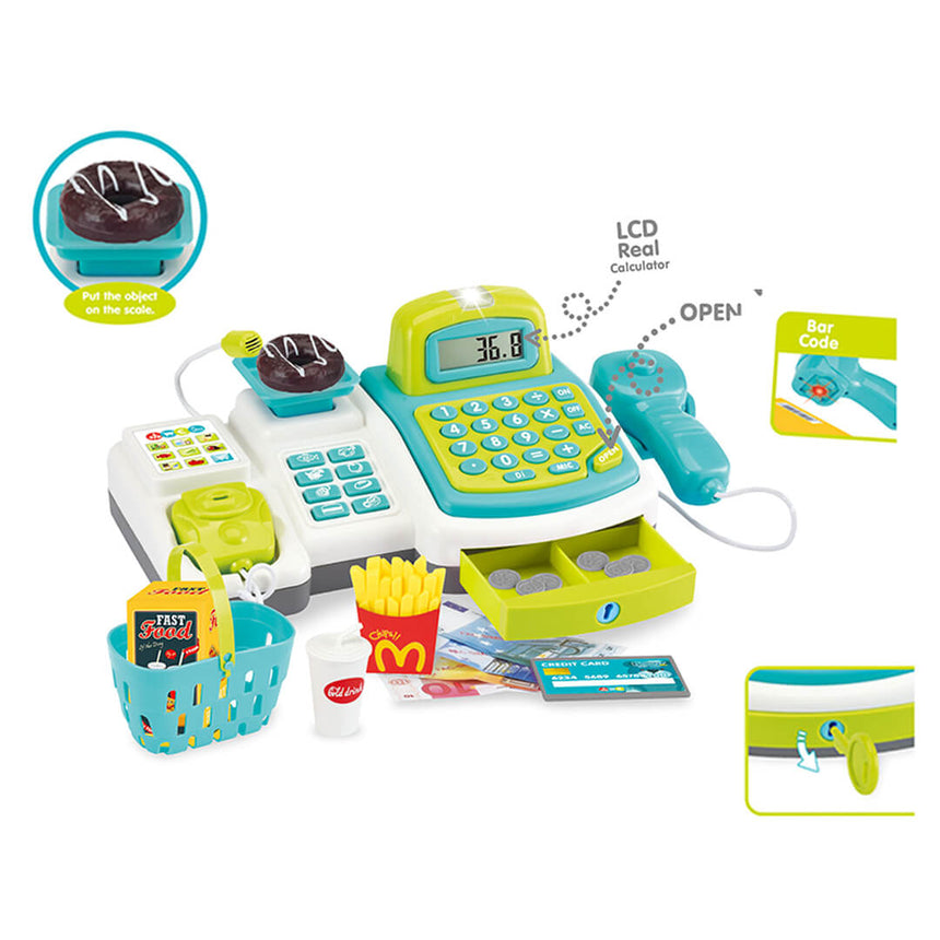 Supermarket-themed playset encouraging imaginative play