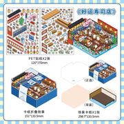 Sushi Restaurant Sticker DIY Set Miniature World