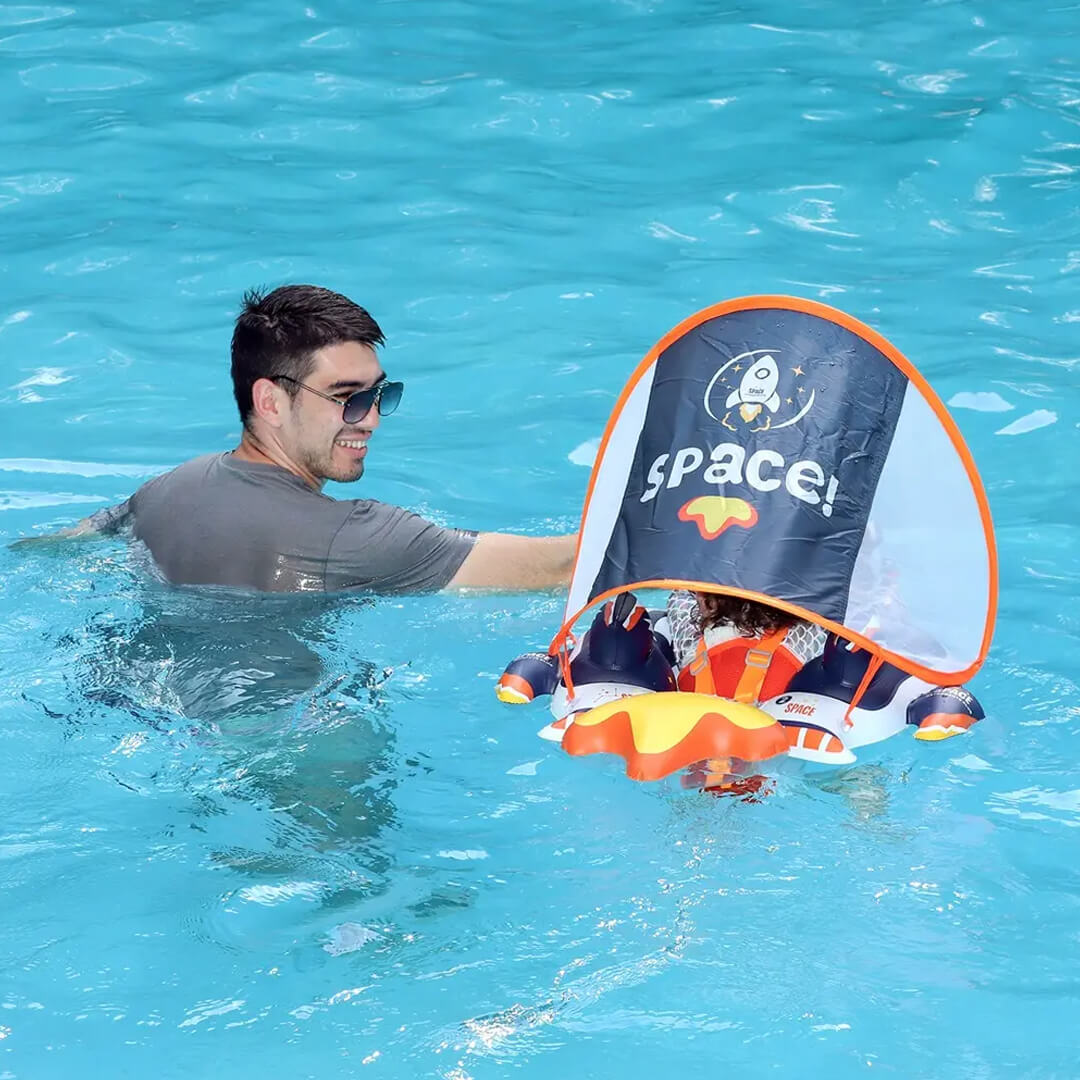 Portable baby swimming ring easy to inflate and deflate