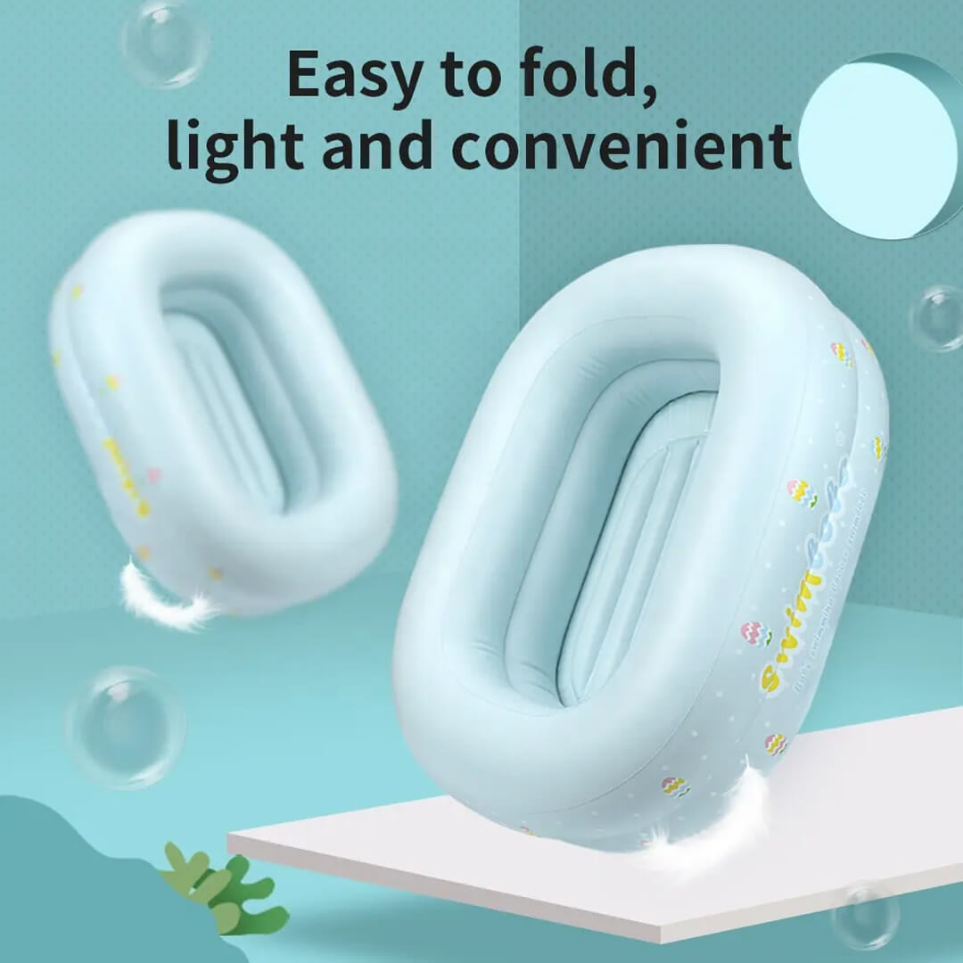 Swimbobo light blue inflatable baby bathtub for safe bathing