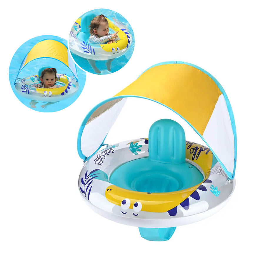 Swimbobo dinosaur baby float with sun canopy for pool use