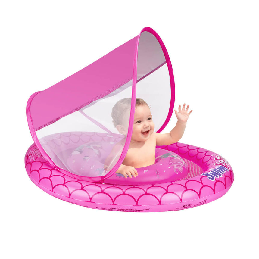 Swimbobo infant float with canopy and safety straps