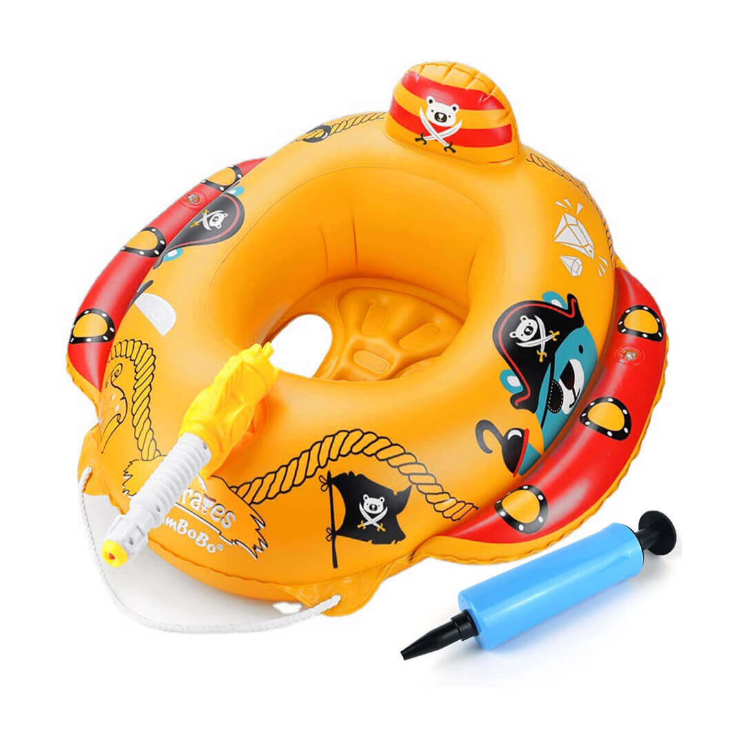 Pirate-themed swim float designed for children aged 1 to 4 years.