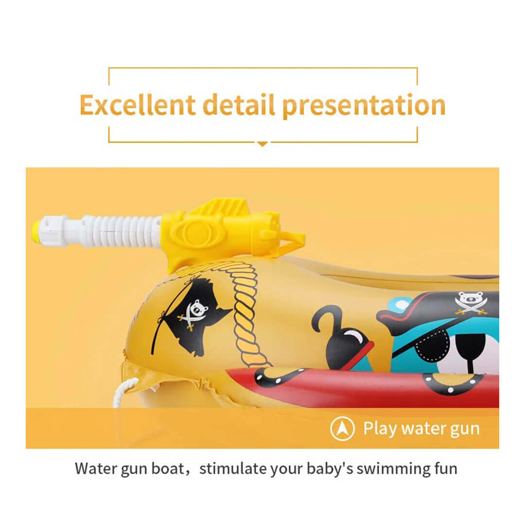 Swimbobo pirate float with dual air chambers for stability.