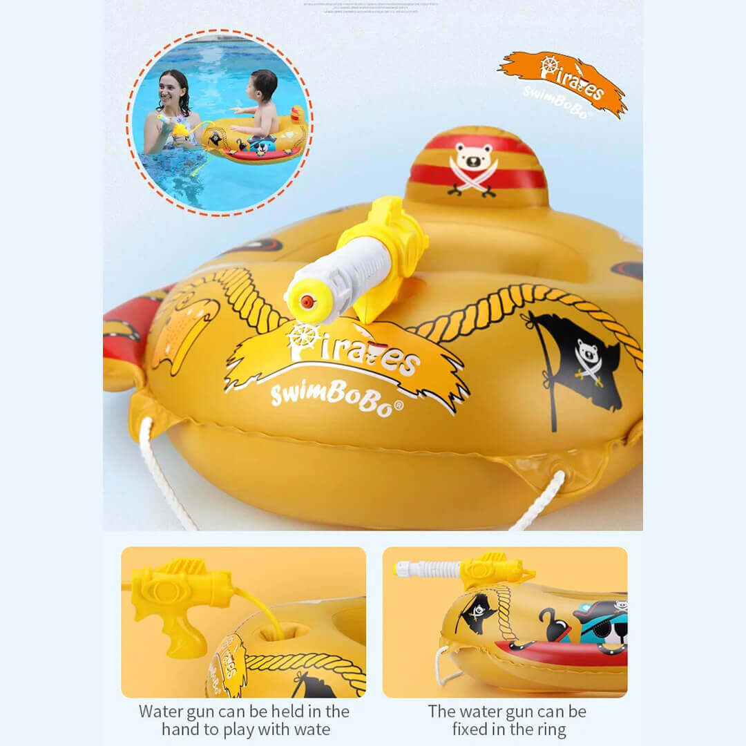 Inflatable pirate swim ring suitable for children up to 20 kg.