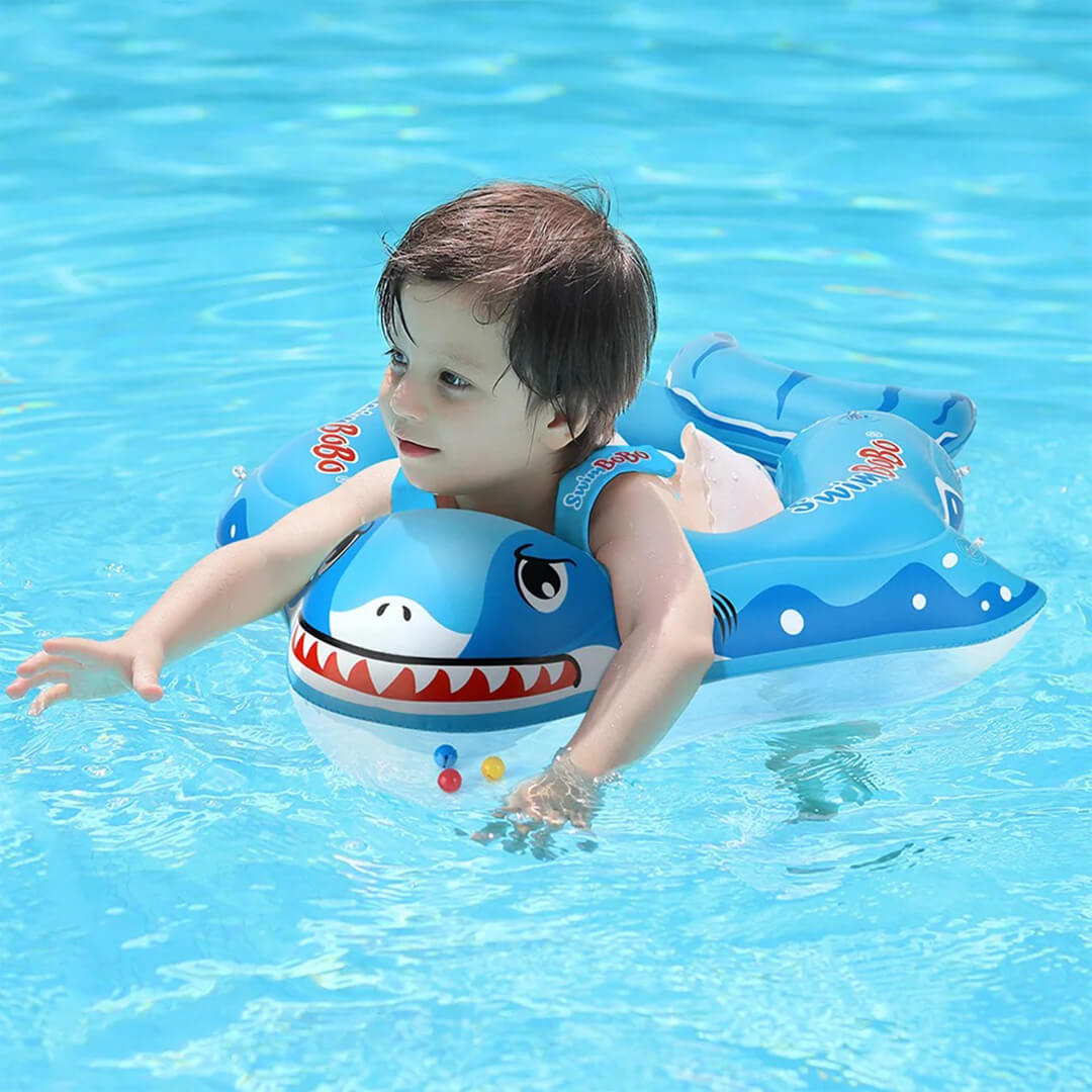 Swimbobo shark inflatable baby float with canopy
