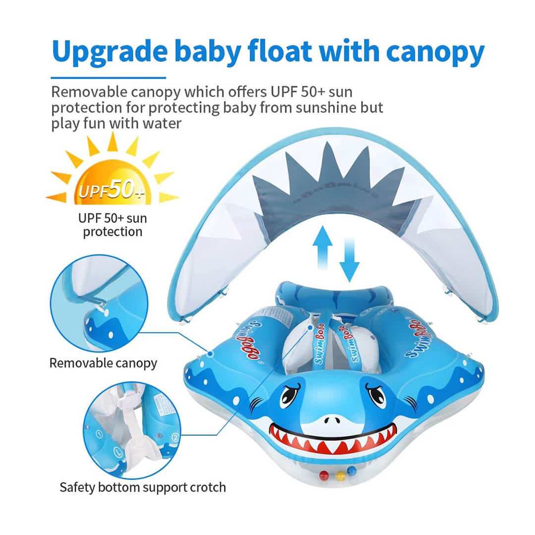 Inflatable shark swim float for toddlers